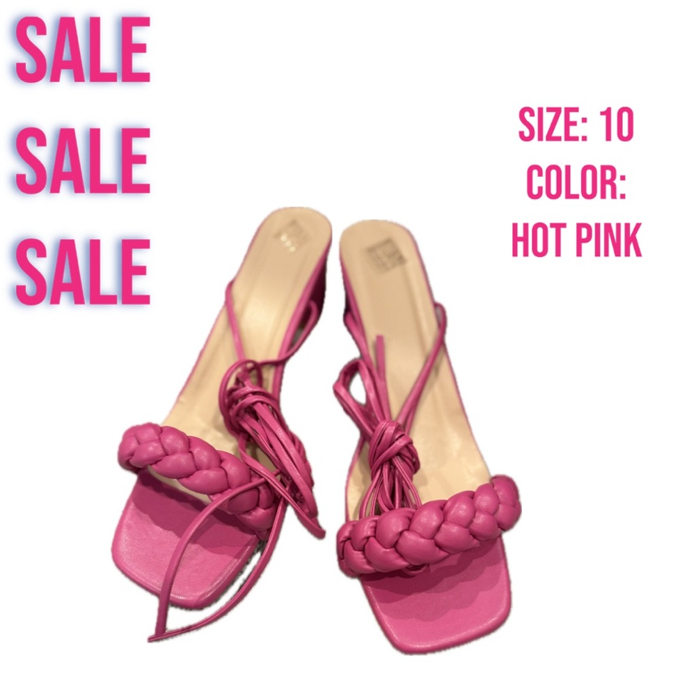 Women's Pink Braided Strap Sandals